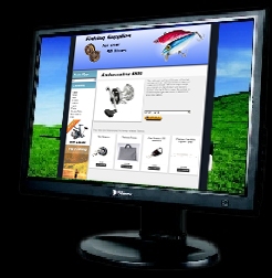 Dreamlane, Website Design Glasgow - Image of a an actual eCommerce website design that the user sees and which the control panel updates in real-time.